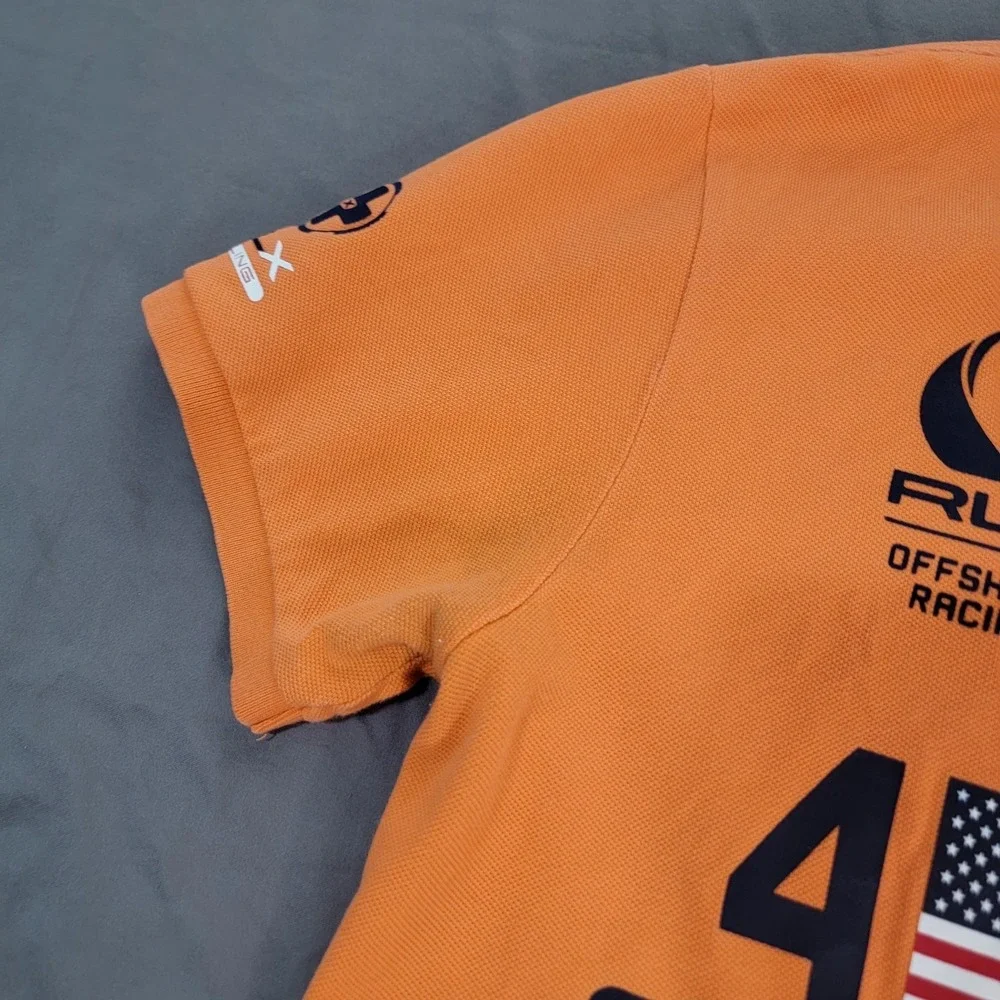 RLX Ralph Lauren Polo Men's Medium Orange Big Pony US Offshore Racing Sailing